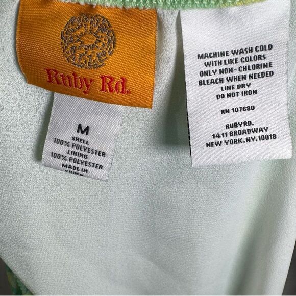 Ruby Rd green yellow blue chiffon flowy maxi skirt size medium - Picture 5 of 5